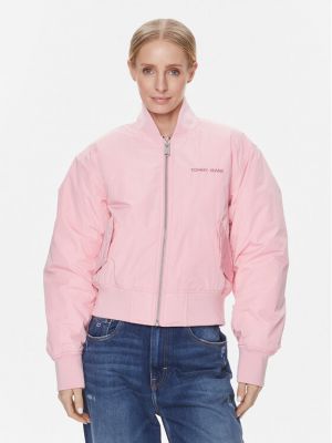 Τζιν μπουφάν Tommy Jeans ροζ