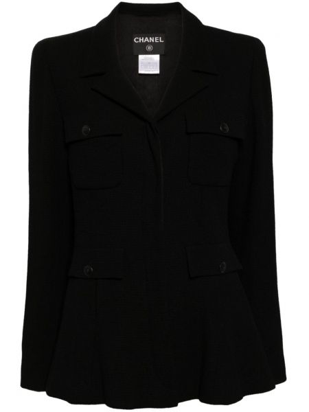 Lange jacke mit geknöpfter Chanel Pre-owned schwarz