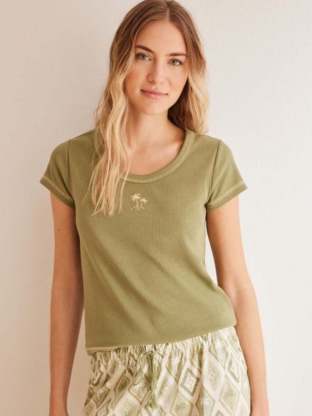 Piżama bawełniana Women'secret zielona