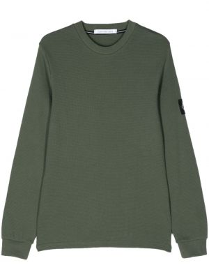Пуловер slim Calvin Klein Jeans зелено