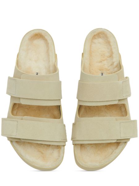 Semsket skinn sandaler med reim Birkenstock Tekla beige