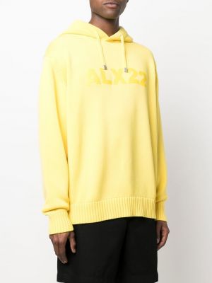 Dzianinowa bluza z kapturem z nadrukiem 1017 Alyx 9sm żółta