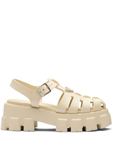 Sandales à lanières Prada beige