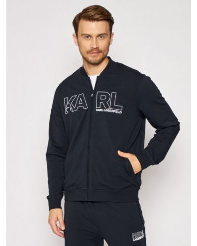 Sweat zippé Karl Lagerfeld bleu