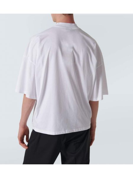 Bavlněné tričko jersey Jil Sander bílé