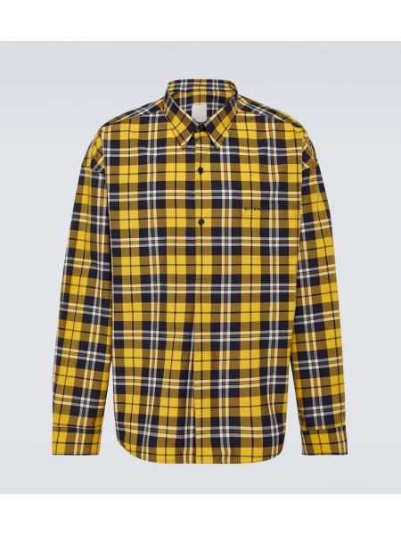 Camisa de algodón a cuadros Givenchy amarillo