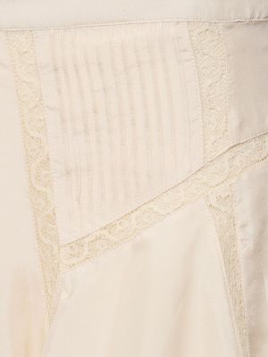 Μεταξωτή φούστα mini Isabel Marant λευκό