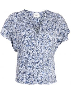 Bluza s potiskom z v-izrezom z abstraktnimi vzorci Marant Etoile