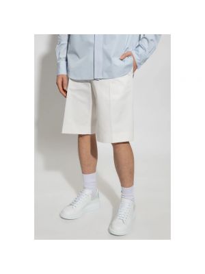 Pantalones cortos plisados Alexander Mcqueen blanco