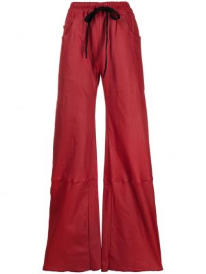Pantaloni din piele cu croială lejeră Isaac Sellam Experience roșu