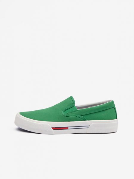 Slip-on ниски обувки с връзки Tommy Jeans зелено