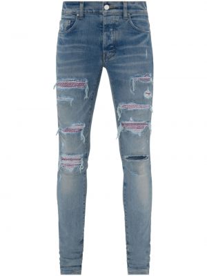 Skinny džíny s oděrkami Amiri modré