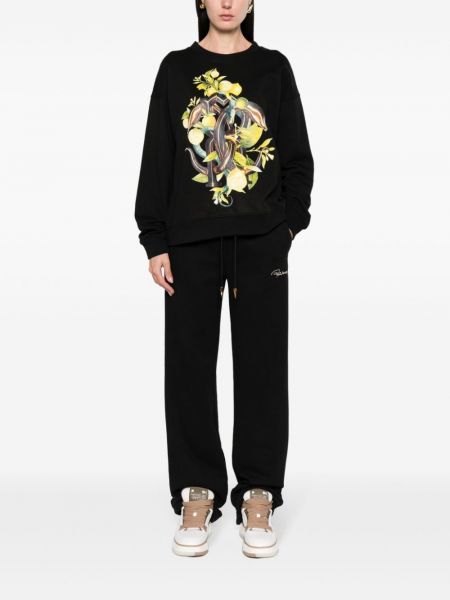 Sweatshirt aus baumwoll mit print mit schlangenmuster Roberto Cavalli schwarz