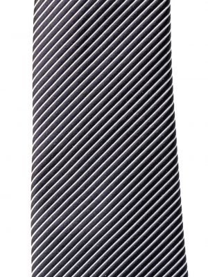 Jedwabny krawat w paski z nadrukiem Giorgio Armani