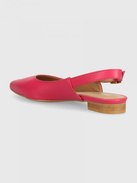 Bőr balerina cipők sarokkal Wojas rózsaszín