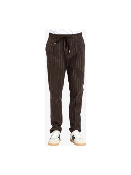 Pantalones chinos de algodón con bolsillos Paolo Pecora marrón