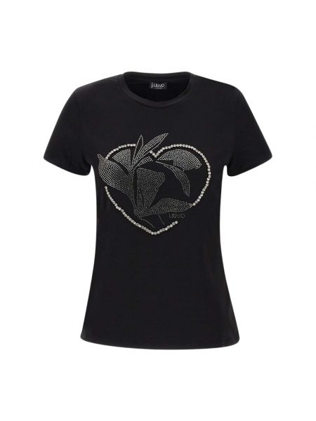 T-shirt mit applikationen aus baumwoll Liu Jo schwarz