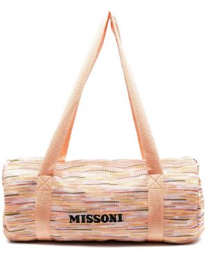 Strikket brodert reisebag Missoni oransje