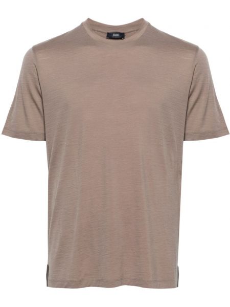 Woll t-shirt mit rundem ausschnitt Herno