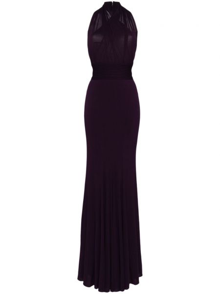 Platėjanti suknelė v formos iškirpte Herve L. Leroux violetinė