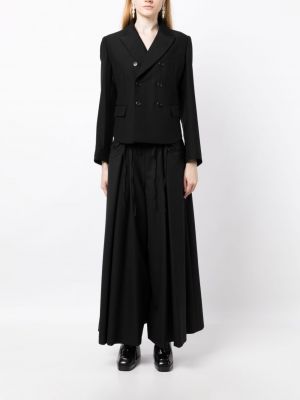 Nėriniuotos vilnonės kelnės su raišteliais Noir Kei Ninomiya juoda