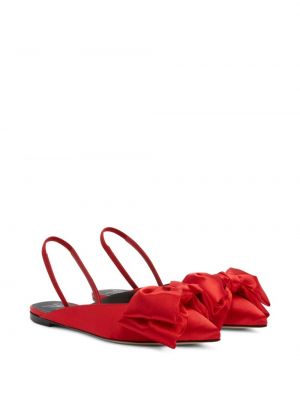 Satynowe sandały z kokardką Giuseppe Zanotti czerwone
