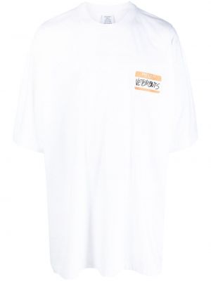 Βαμβακερή μπλούζα με σχέδιο Vetements λευκό