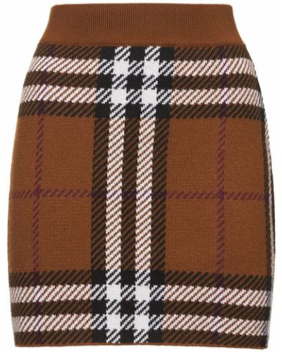 Jacquard kockás gyapjú miniszoknya Burberry