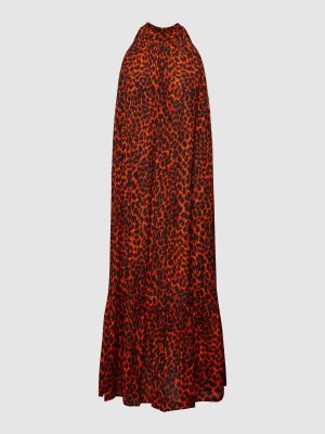 Sukienka długa z nadrukiem Risy & Jerfs pomarańczowa