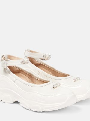 Кожени полуотворени обувки Simone Rocha бяло