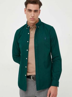 Памучна риза Polo Ralph Lauren зелено