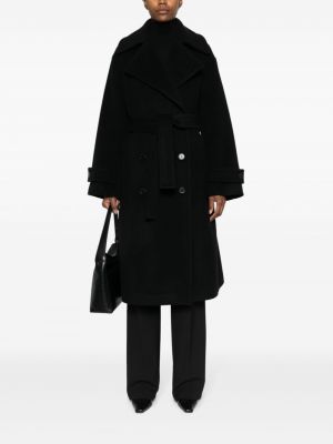 Vlněný kabát Semicouture černý
