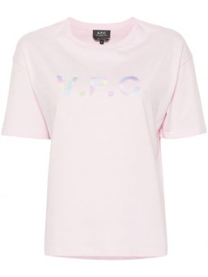 Βαμβακερή μπλούζα A.p.c. ροζ