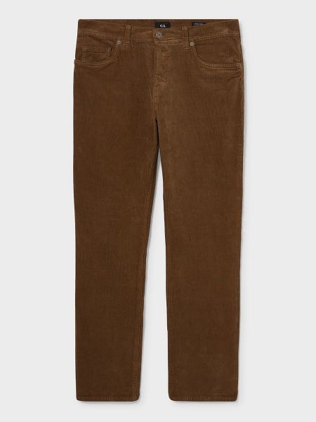 Хлопковые брюки C&a коричневые