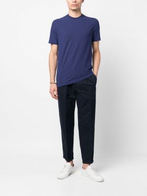 T-shirt aus baumwoll mit rundem ausschnitt Zanone blau
