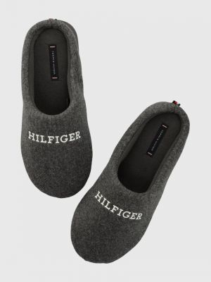 Plstěné pantofle Tommy Hilfiger šedé