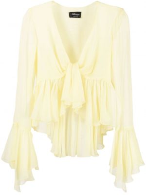 Копринена блуза с волани Blumarine жълто
