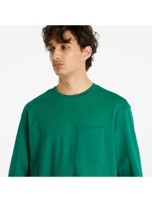 Oversized tričko s dlouhým rukávem s dlouhými rukávy s kapsami Uc Men zelené