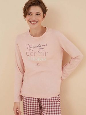 Pamučna pidžama Women'secret ružičasta