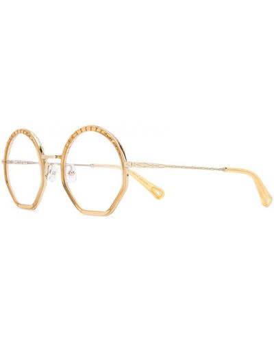 Gafas con estampado geométrico Chloé Eyewear dorado