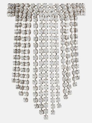 Krištáľový náhrdelník so strapcami Alessandra Rich strieborná
