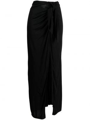 Džínsová sukňa s nízkym pásom s vysokým pásom Moschino Jeans čierna