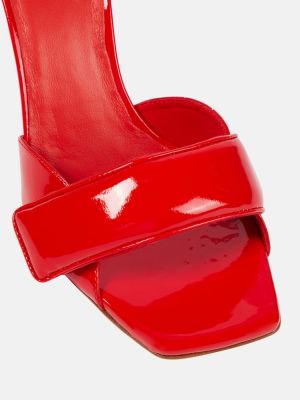 Lakované kožené šľapky mules Gia Borghini červená