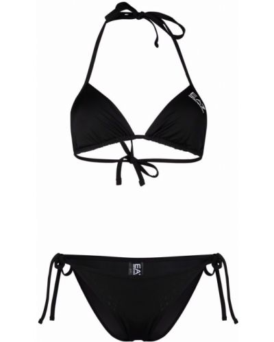 Bikini con stampa Ea7 Emporio Armani nero