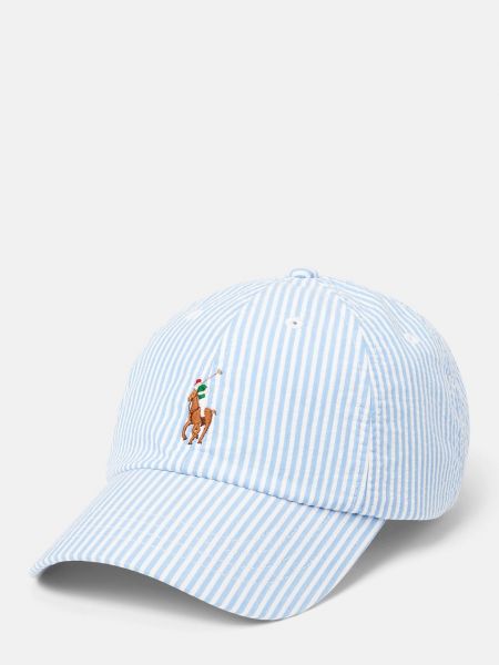 Бейсболка HAT Polo Ralph Lauren, blue seersucker/white