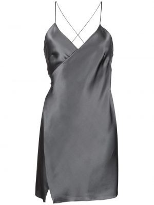 Hedvábné mini šaty Michelle Mason šedé