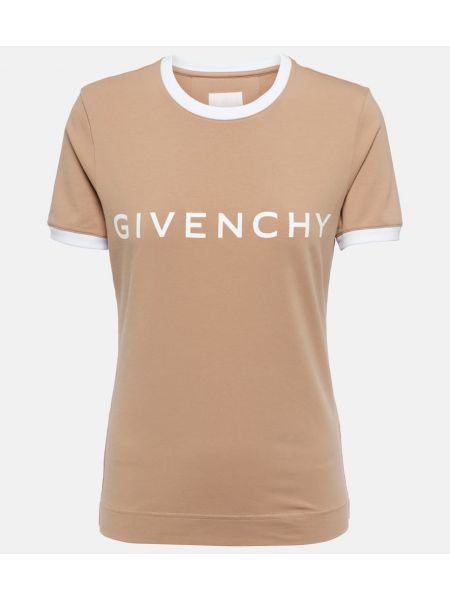 Bavlněné tričko jersey Givenchy béžové