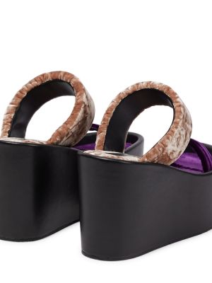Žametne sandali iz rebrastega žameta s platformo Dries Van Noten
