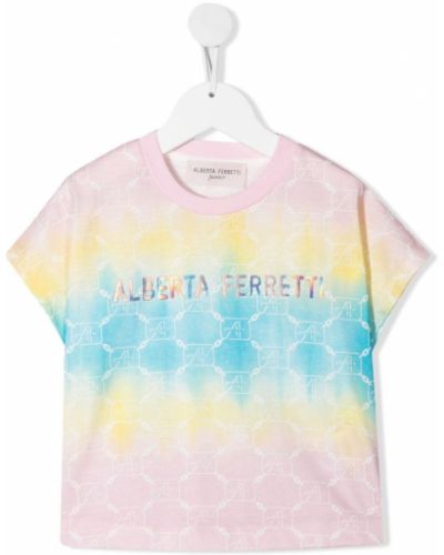 Printti t-paita tytöille Alberta Ferretti Kids pinkki