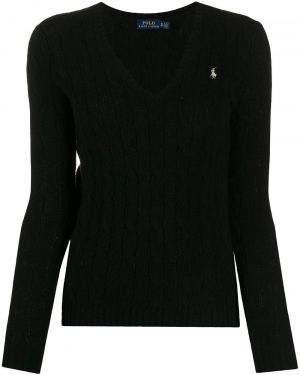Jersey de punto con escote v de tela jersey Polo Ralph Lauren negro